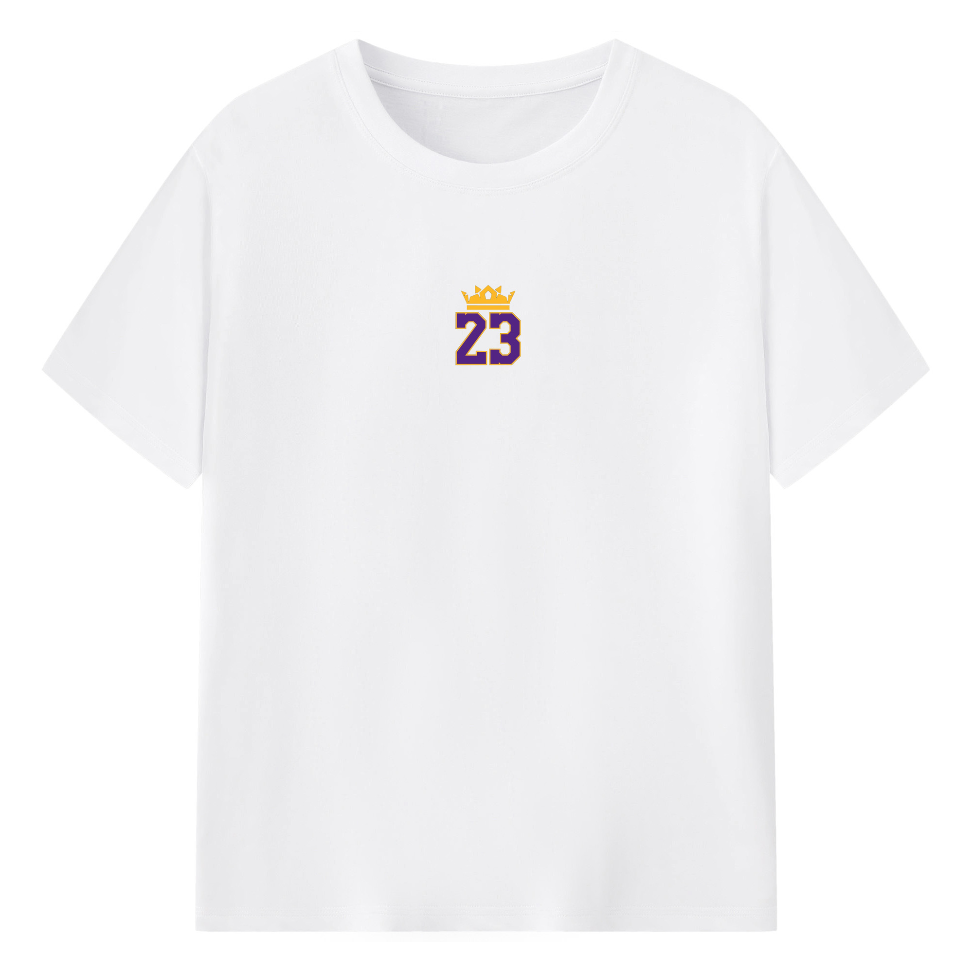 LeBron James crown&23 Logo Shirt - 180g Cotton T-Shirt With Front Heat Transfer Print – Soft, Lightweight, Fitted Design – Comfortable Casual Wear For Sports & Everyday Use