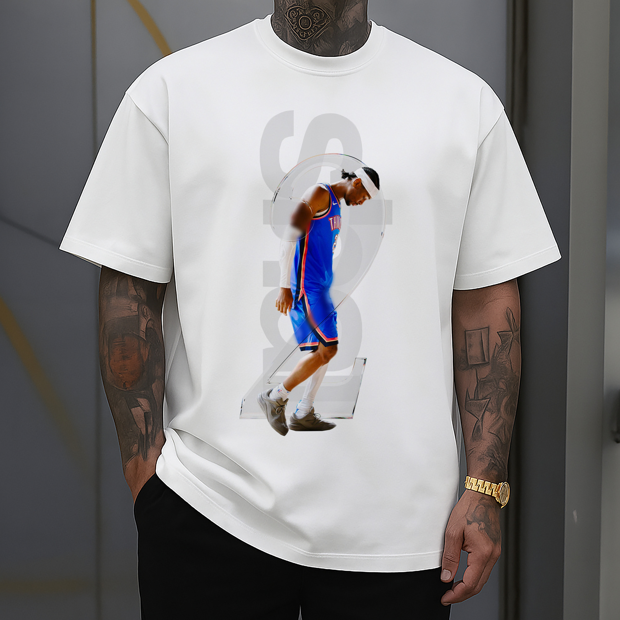 Shai Gilgeous - Alexander Transparent Number Art Shirt