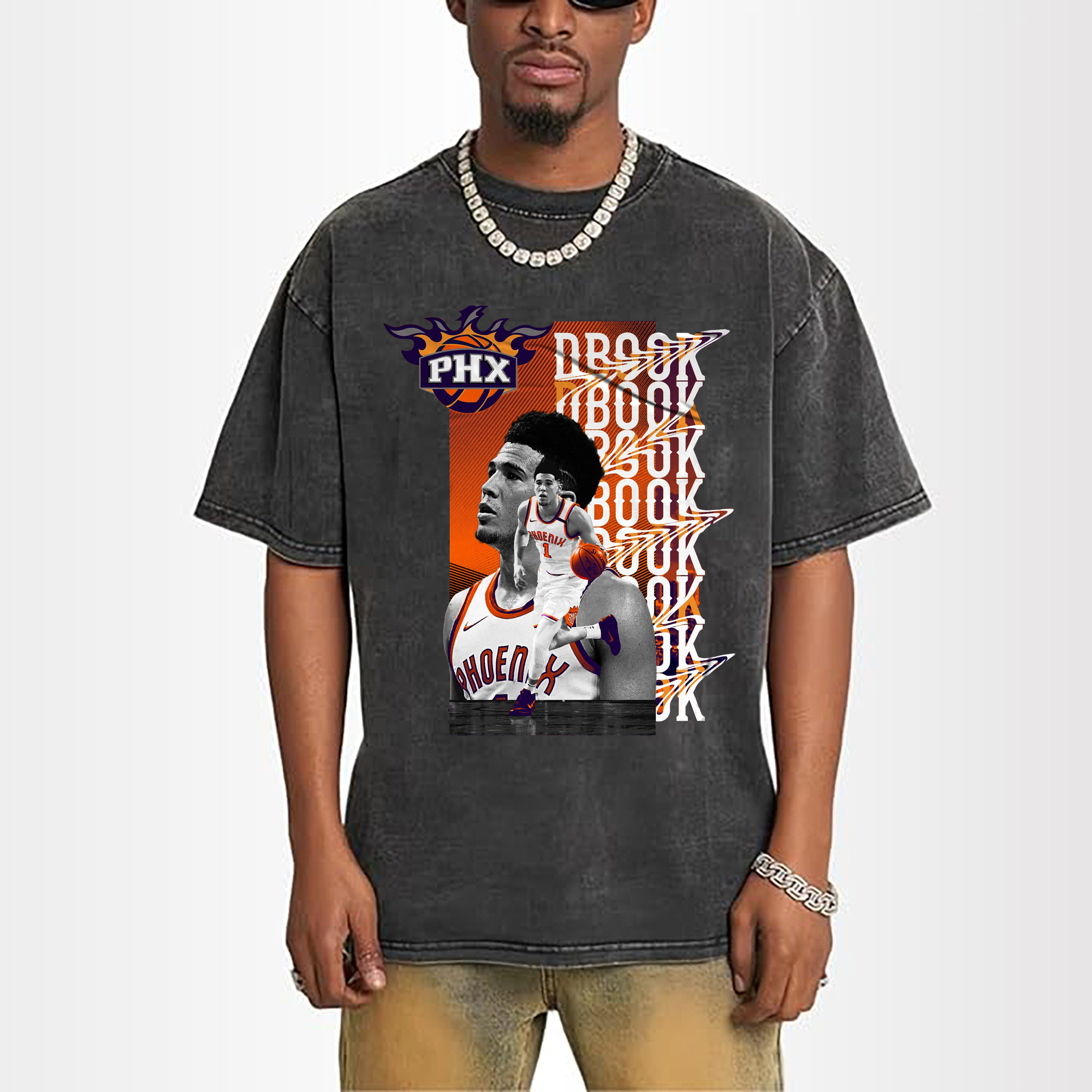 Phoenix Suns Devin Booker Retro Collage Basketball Shirt
