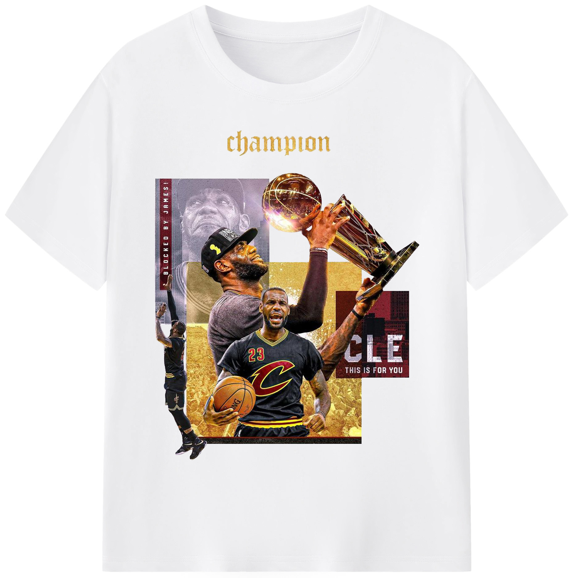 LeBron James CLE Champion “This is for You” Shirt - 180g Cotton T-Shirt With Front Heat Transfer Print – Soft, Lightweight, Fitted Design – Comfortable Casual Wear For Sports & Everyday Use