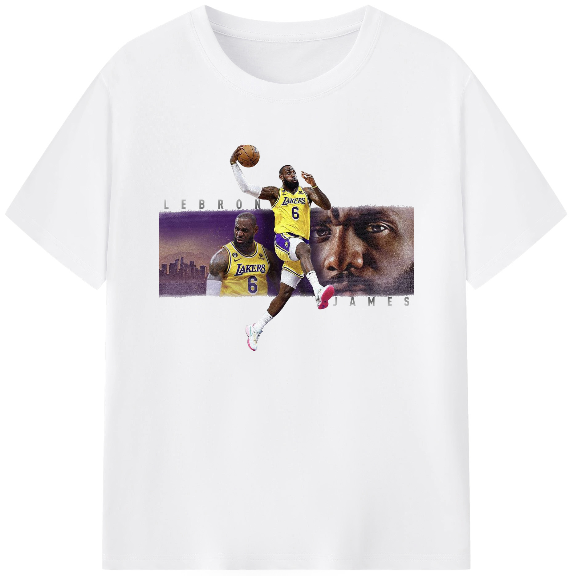 LeBron James slam dunk Shirt - 180g Cotton T-Shirt With Front Heat Transfer Print – Soft, Lightweight, Fitted Design – Comfortable Casual Wear For Sports & Everyday Use