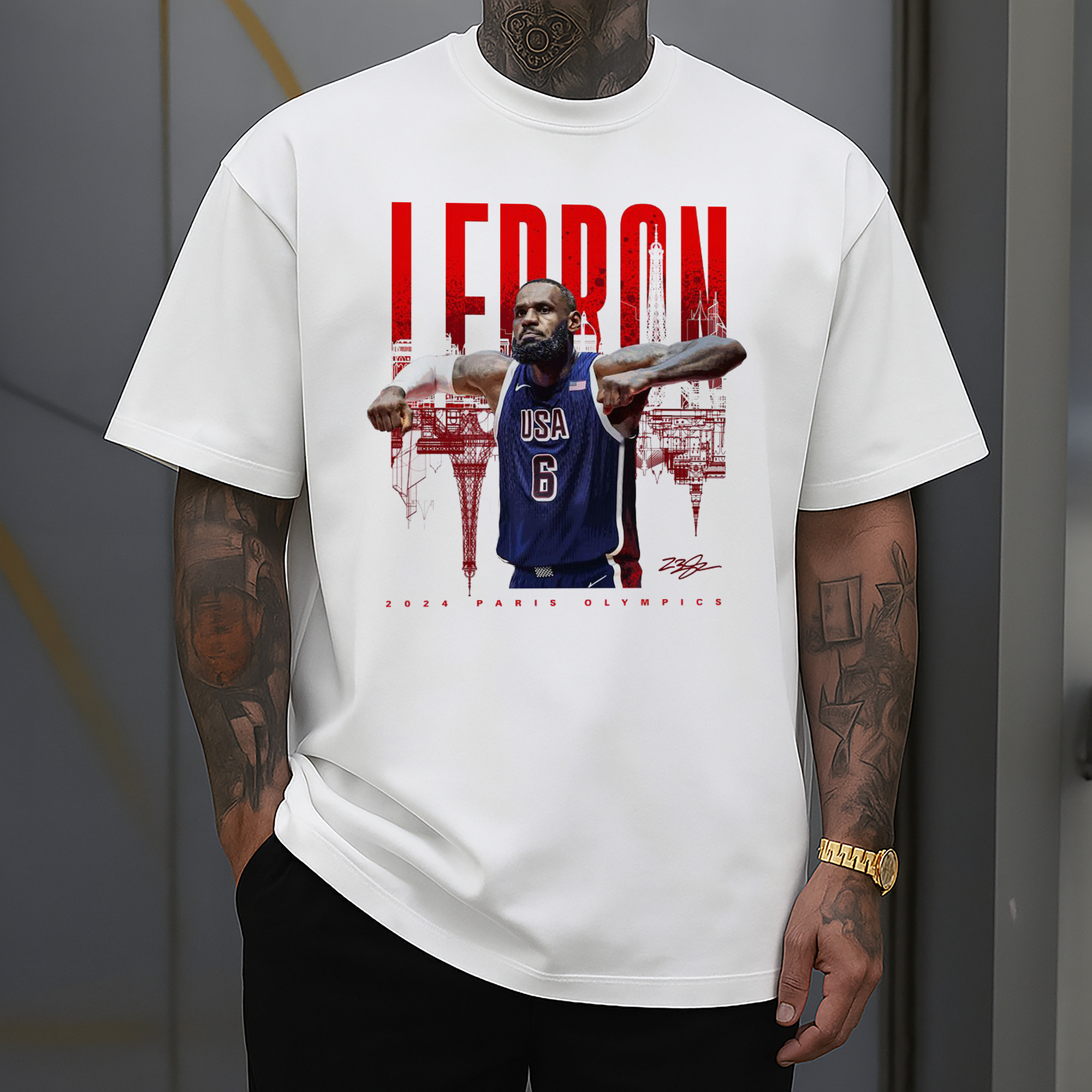 LeBron James 2024 Paris Olympics USA Jersey Shirt