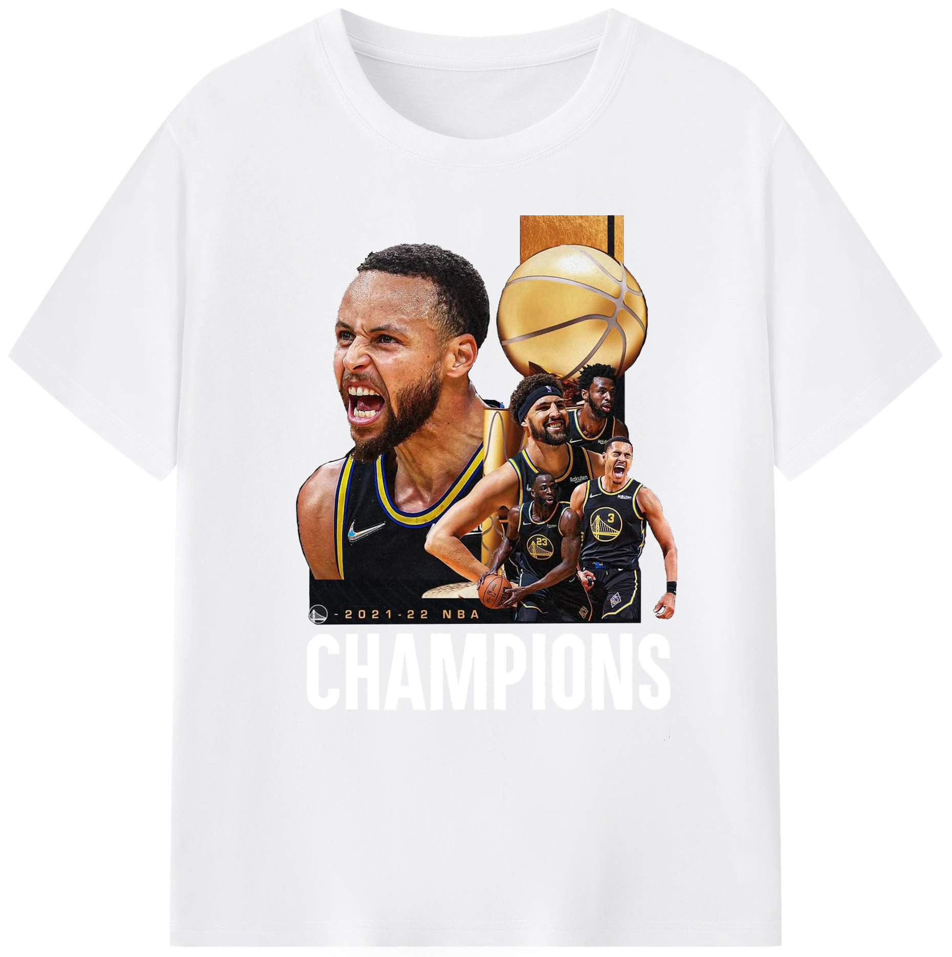 Curry & Warriors Dynasty 2022 Championship Shirt - 180g Cotton T-Shirt With Front Heat Transfer Print – Soft, Lightweight, Fitted Design – Comfortable Casual Wear For Sports & Everyday Use