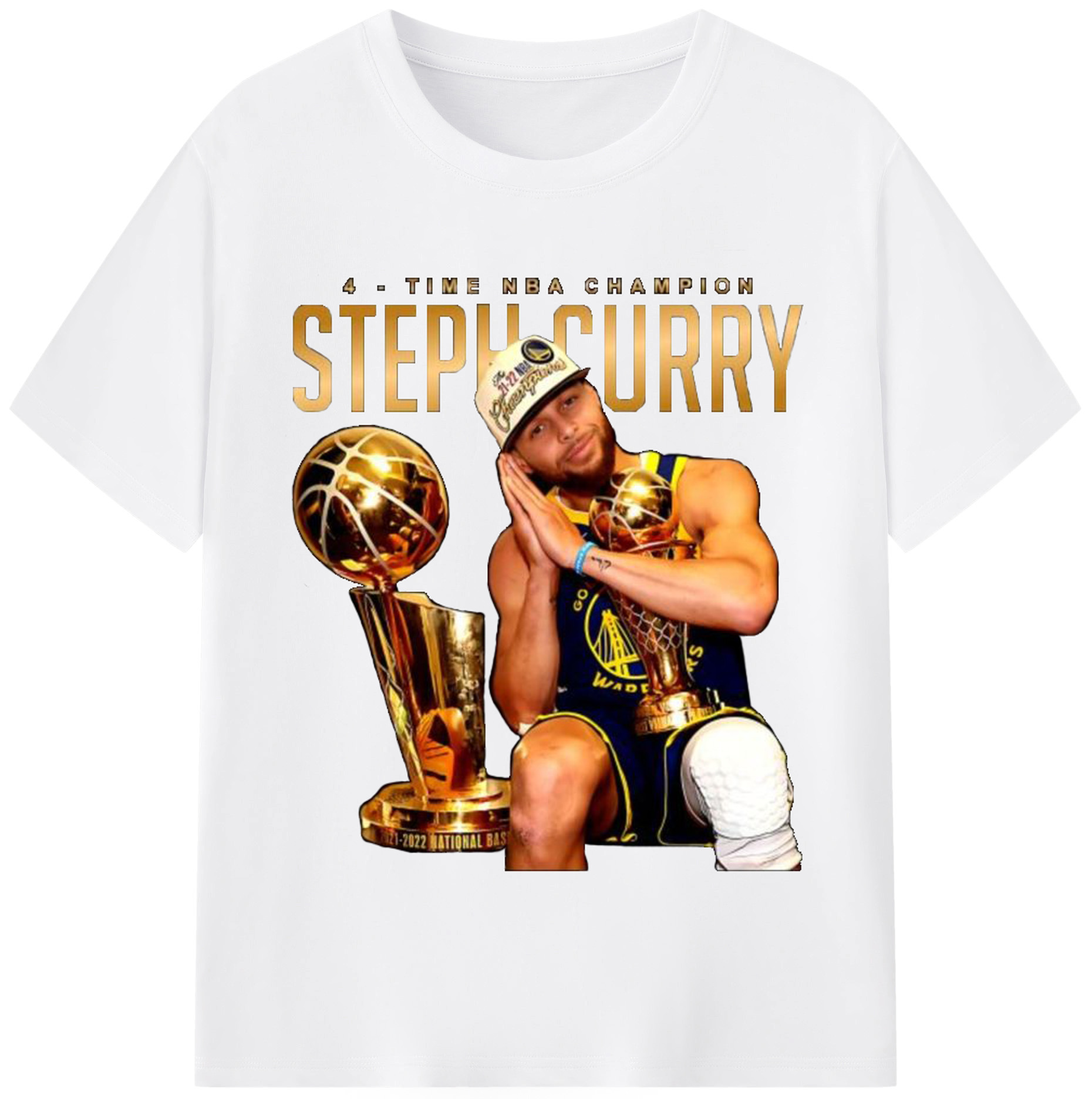 Stephen Curry 4-Time NBA Champion Shirt - 180g Cotton T-Shirt With Front Heat Transfer Print – Soft, Lightweight, Fitted Design – Comfortable Casual Wear For Sports & Everyday Use