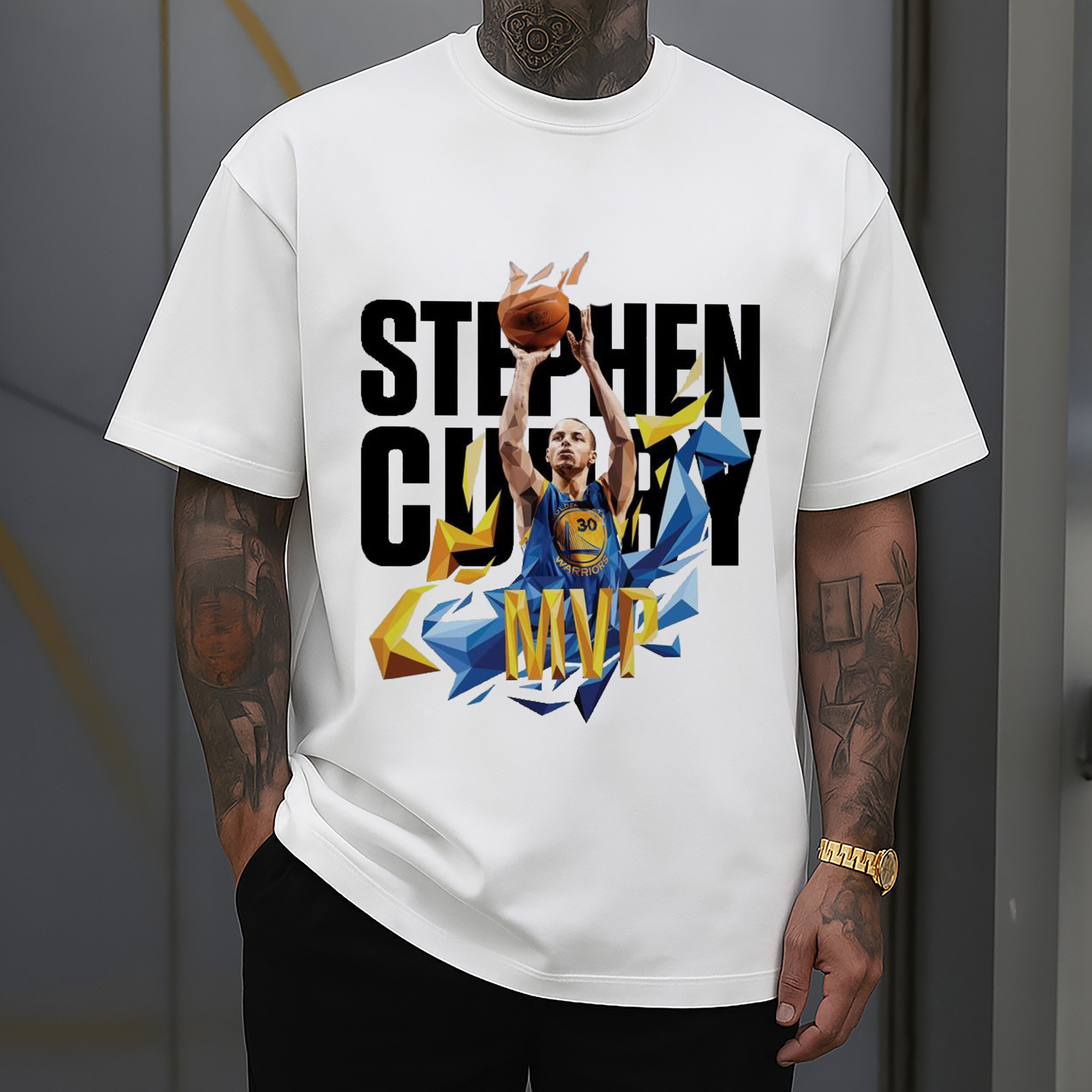 Stephen Curry MVP Polygon Art Shirt
