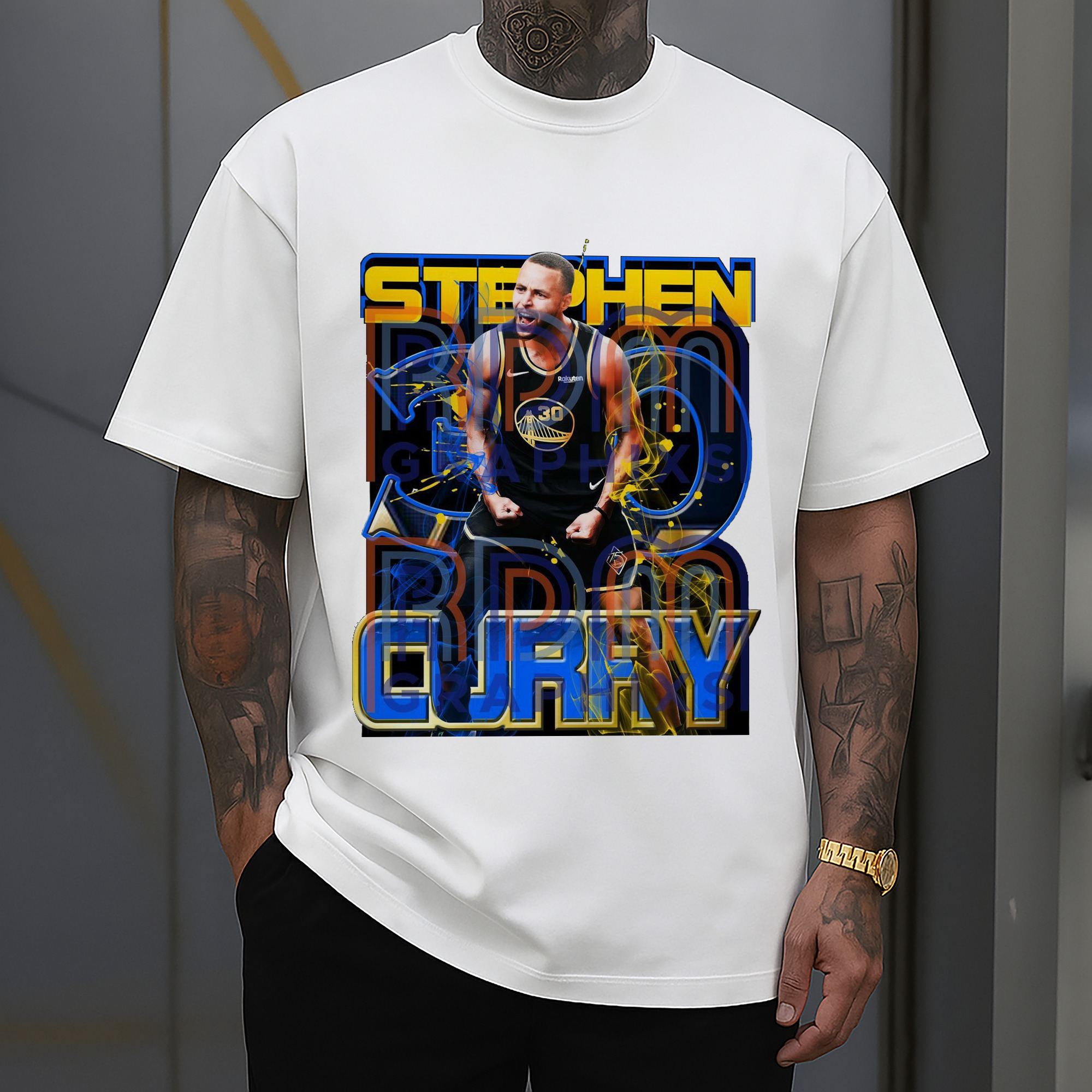 Stephen Curry Electric Blue Gold Streetwear  Victory Roar Shirt