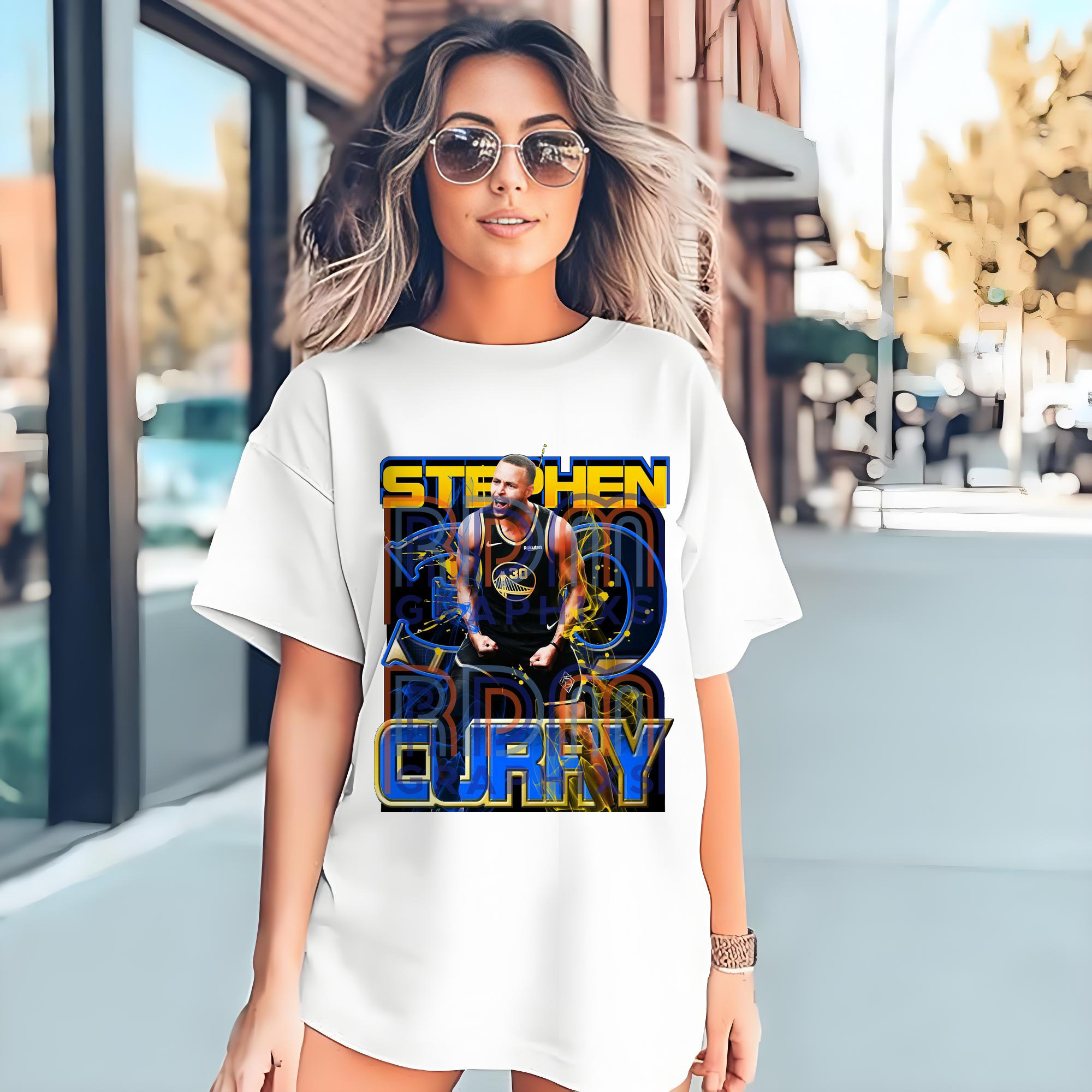 Stephen Curry Electric Blue Gold Streetwear  Victory Roar Shirt