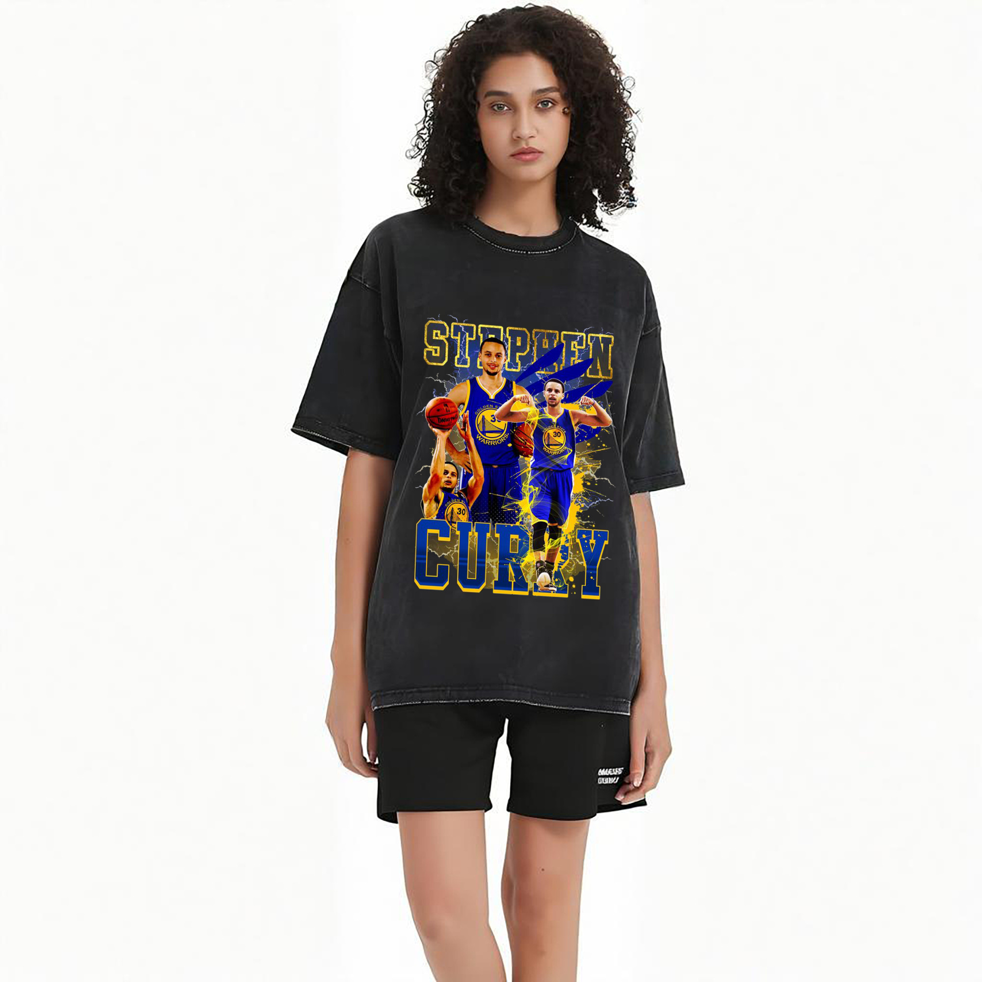 Stephen Curry 30 Classic Blue Gold Warriors Jersey Shirt