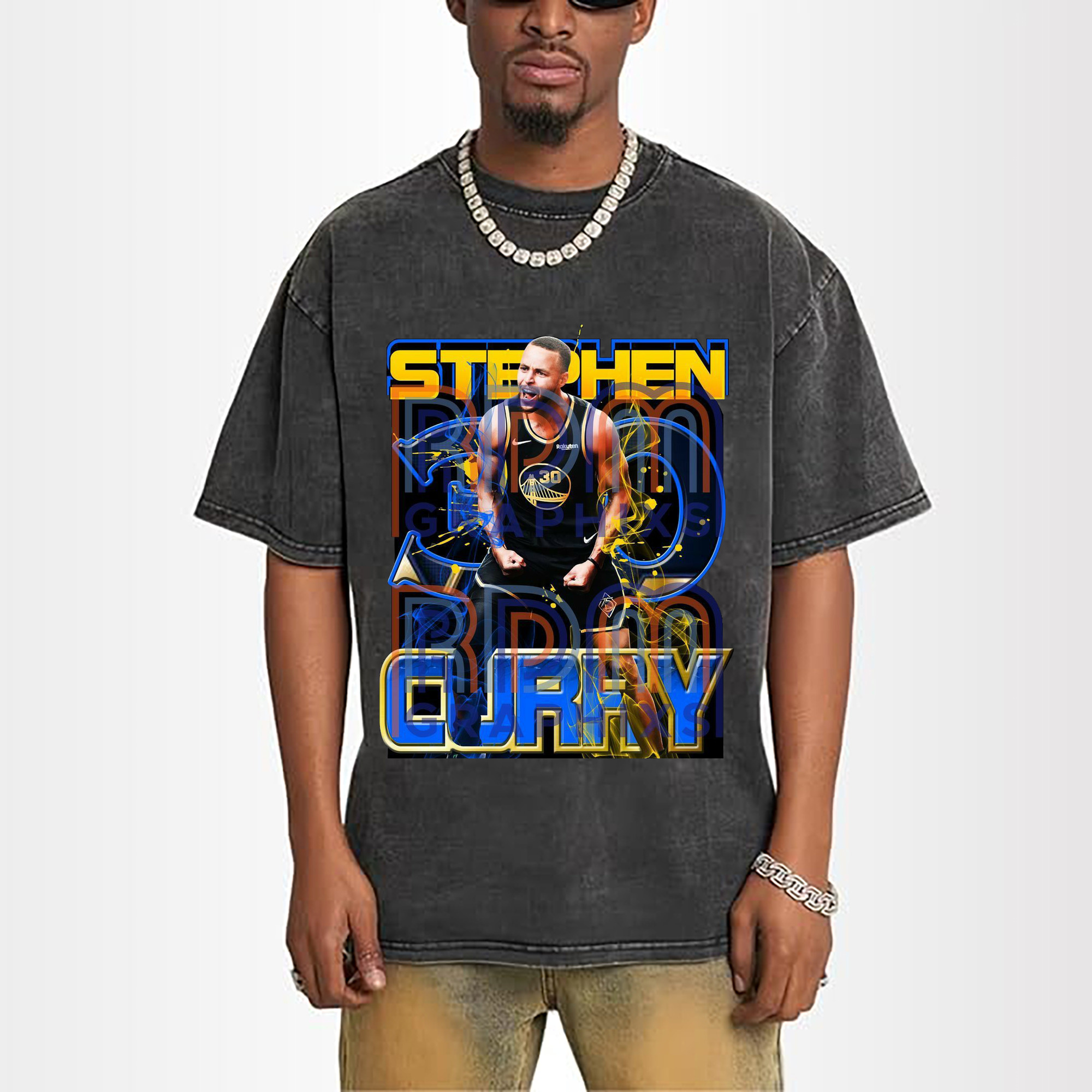 Stephen Curry Electric Blue Gold Streetwear  Victory Roar Shirt