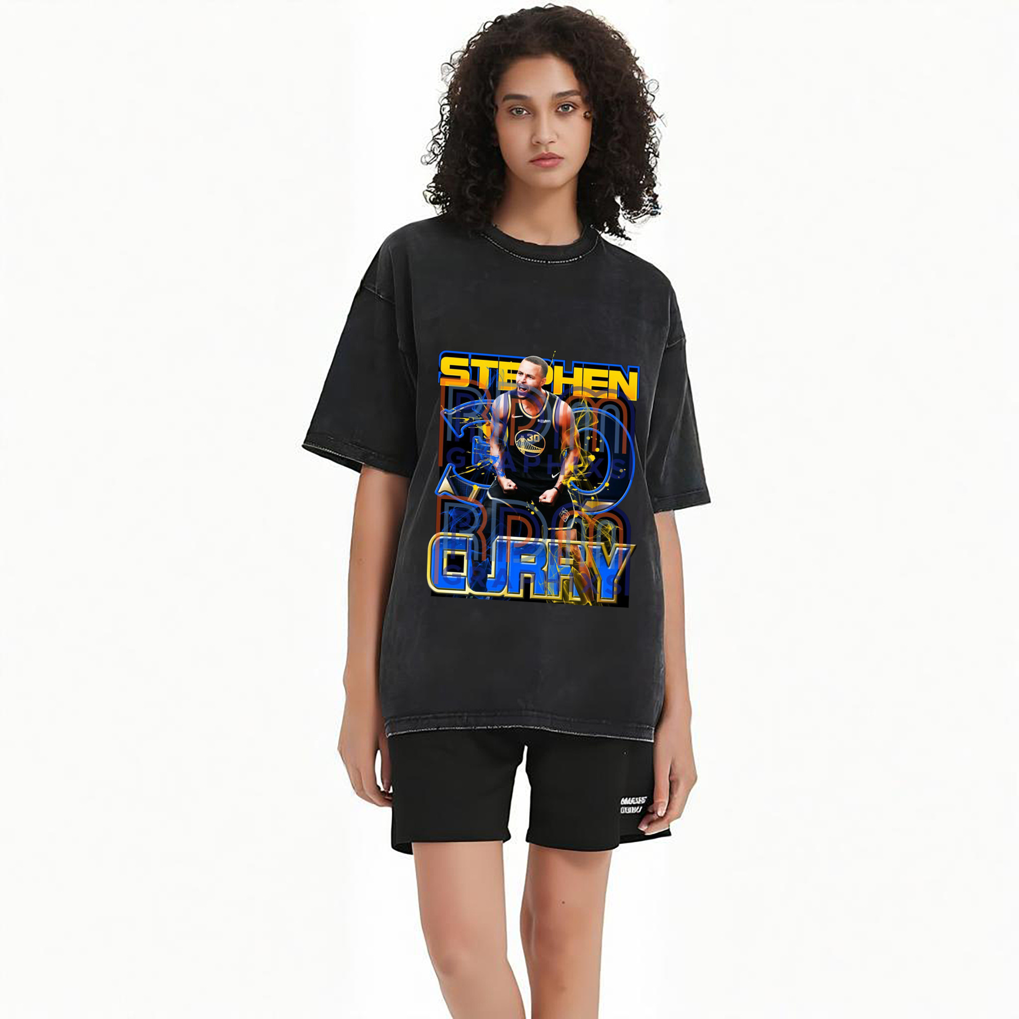 Stephen Curry Electric Blue Gold Streetwear  Victory Roar Shirt