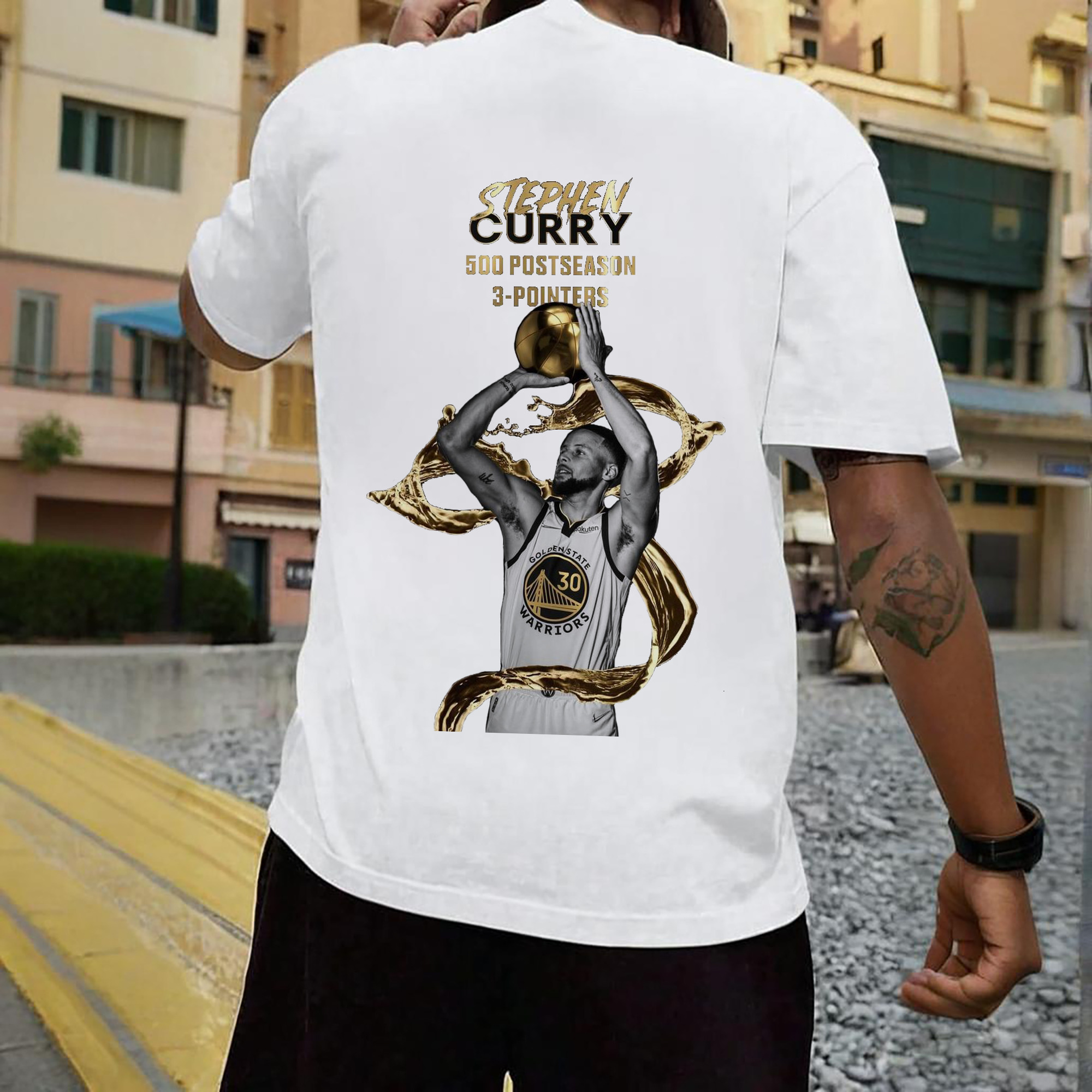 Stephen Curry 500 Playoff 3-Pointers Milestone Shirt