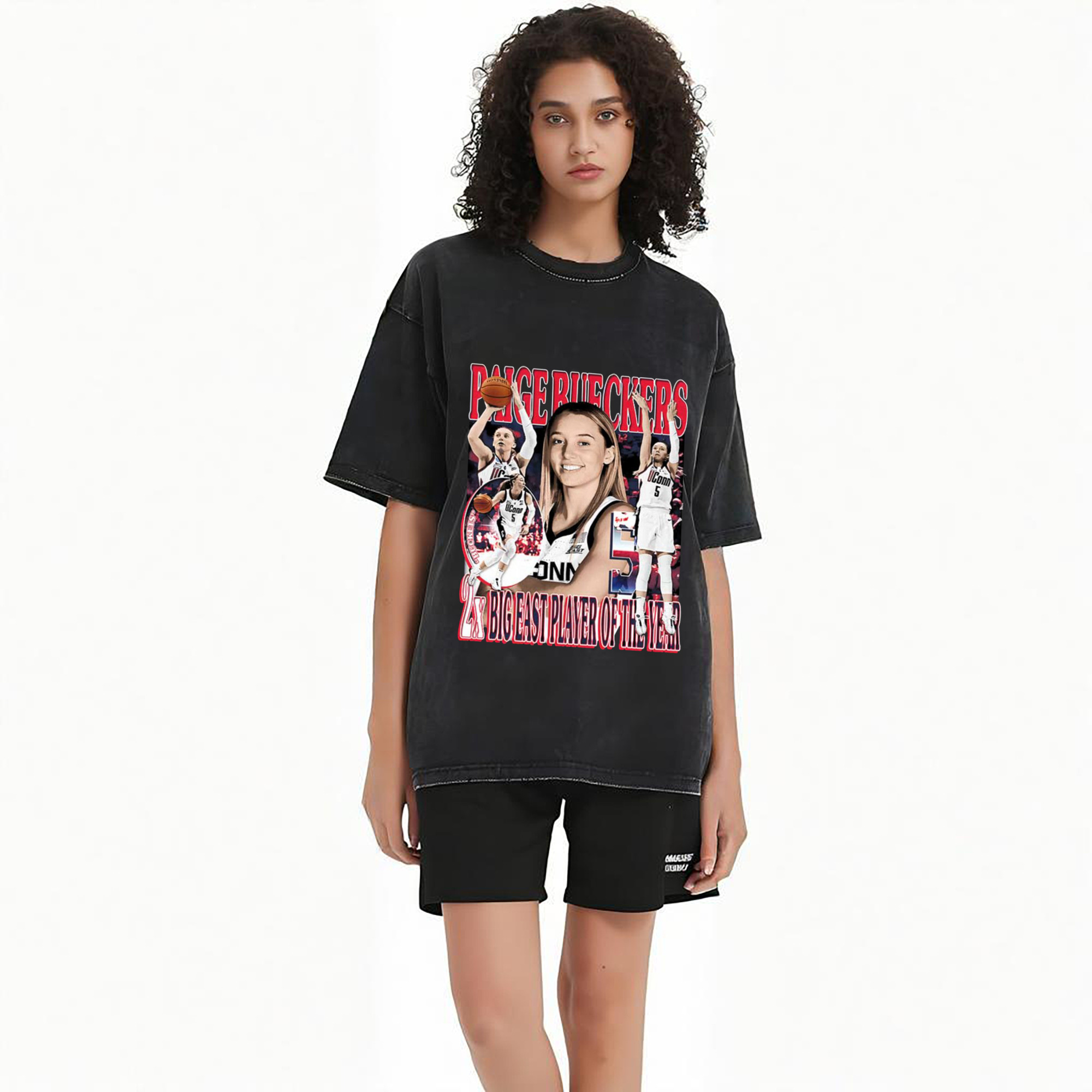 Paige Bueckers Retro Basketball Tee – 2x Big East Player of the Year