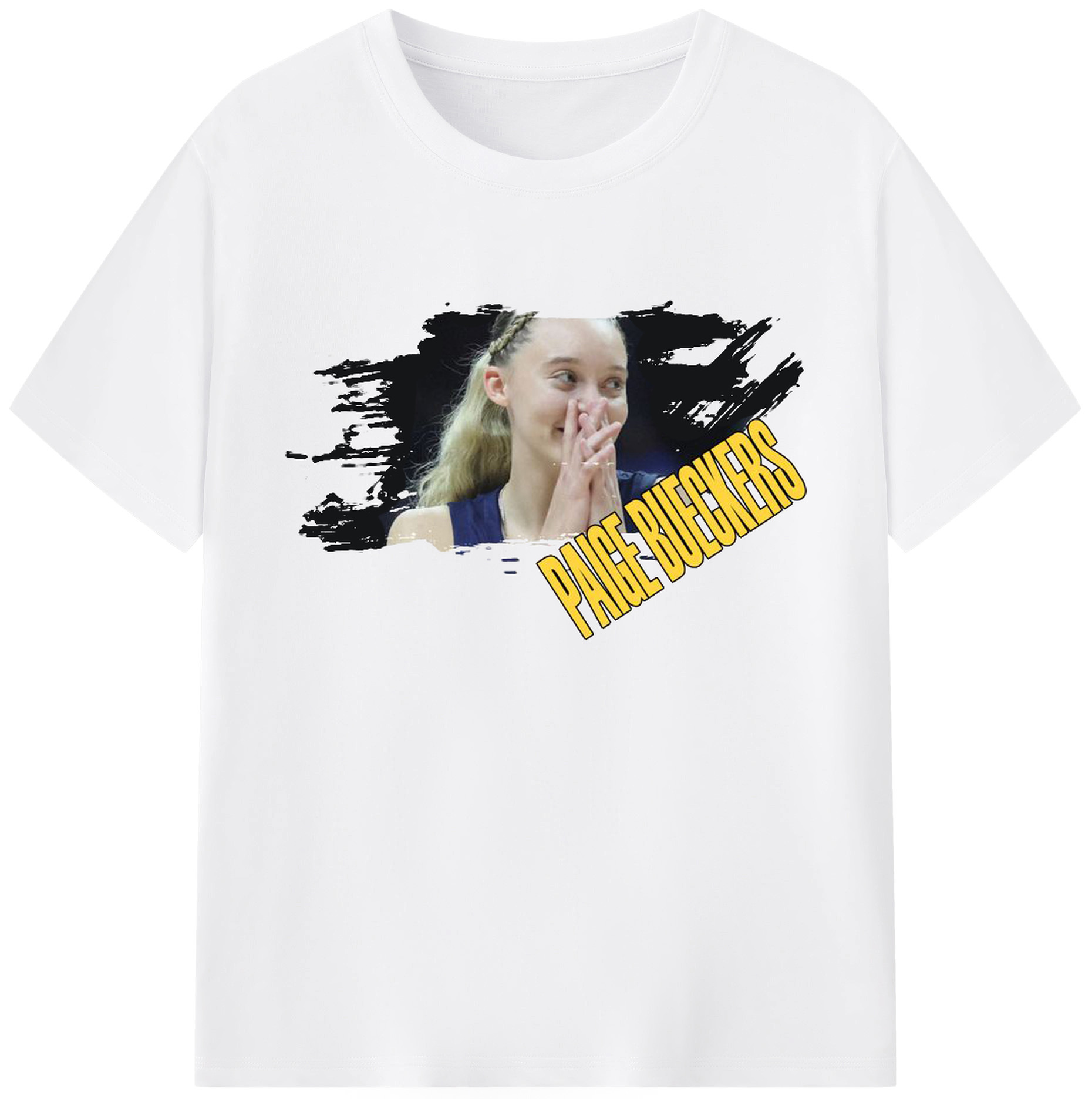 Paige Bueckers Broken Art Graphic Tee - 180g Cotton T-Shirt With Front Heat Transfer Print – Soft, Lightweight, Fitted Design – Comfortable Casual Wear For Sports & Everyday Use